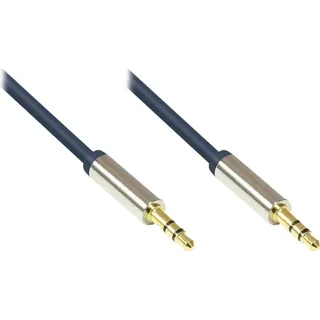 Good Connections Good Connections® Audio Anschlusskabel High-Quality 3,5mm, 2x Klinkenstecker, Vollmetallgehäuse, dunkelblau, 0,5m