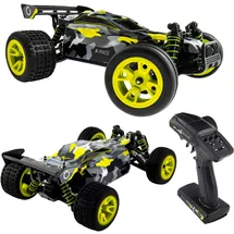 Overmax X-Pace RC Stadium Truck 1:18 für Jugendliche ab 14 Jahren, 30 km/h 4WD, 100 m Reichweite, 2× Akku 850 mAh / 30 Min, Metallantrieb, unabhängige Federung, LED-Lichter