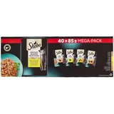 Sheba Mini Filets – Frischebeutel in Sauce, Auswahl mit Geflügel für ausgewachsene Katzen – 40 x 85 g