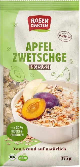 Rosengarten Apfel-Zwetschge-Müsli ungesüßt bio