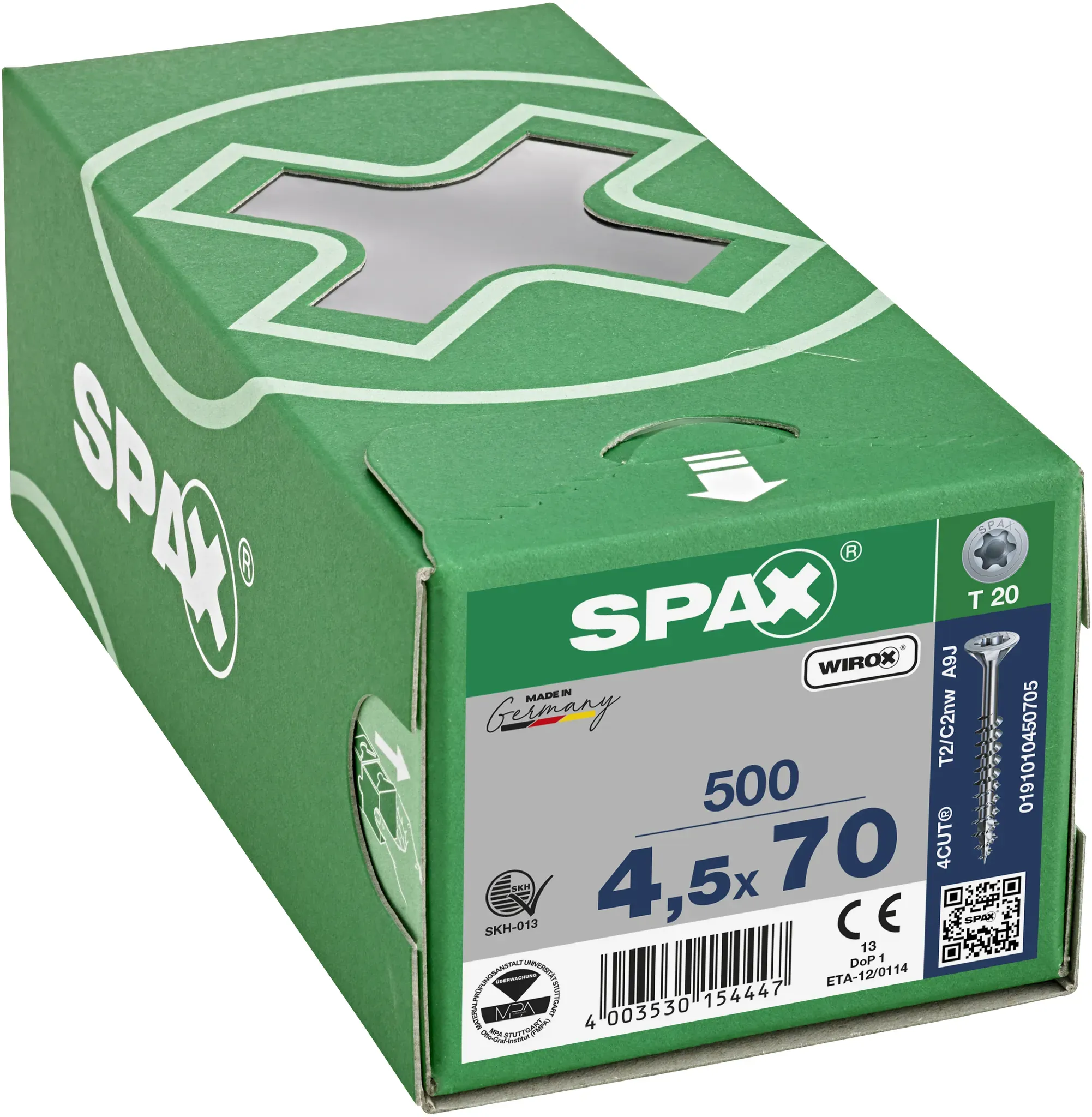 Spax Uni­ver­sal­schrau­be 4,5 x 70 mm Senkkopf T-STAR plus Teilge­win­de WIROX Stück: 500