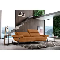 Egoitaliano 2,5-Sitzer "Anais, Designsofa mit erstklassigem Sitzkomfort, Fußfarbe schattengrau", braun (brandy), Sofas, B/H/T: 232cm x 74cm x 106cm, Luxus-Microfaser Lederoptik, Luxus-Micofaser Lederoptik (100% Polyester) ist ein neues technisches Gewebe mit einem