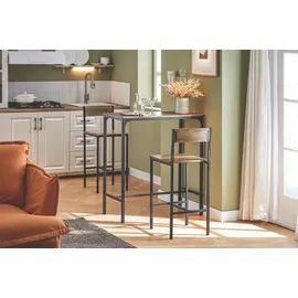 SoBuy Bartisch Set 3-teilig 100 cm Beige