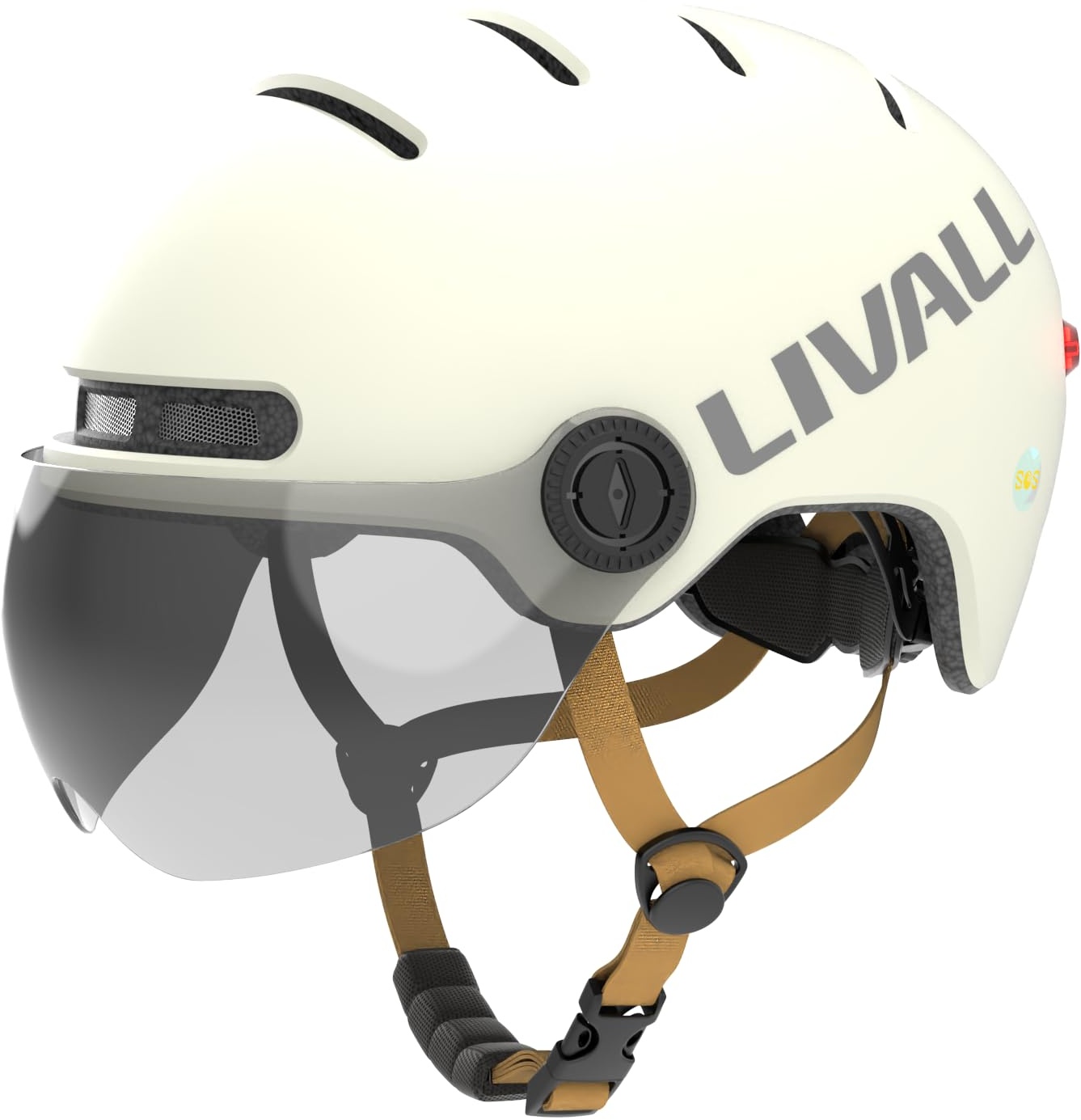 LIVAL L23_Smarter City-Helm mit Visier in weiß_M_54-58 cm