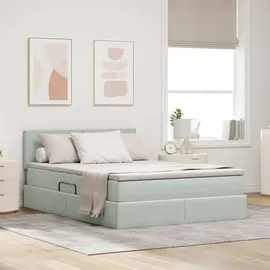 vidaXL Bett 140 x 190 cm Hellgrau