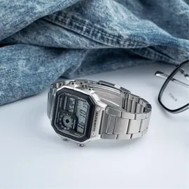 Casio Herrenuhr ILLUMINATOR WORLDTIME - Schwarz/Silber