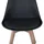 ETC Shop Esszimmerstuhl Eiche Leder schwarz 4er Set