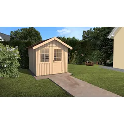 Gartenhaus WEKA "Schwedenhaus 410", beige (naturbelassen), Fußboden im Gartenhaus, Holz, Gartenhäuser, inklusive Fussboden