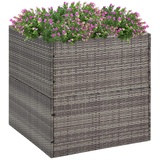 vidaXL Pflanzkübel Grau 80x80x80 cm Poly Rattan