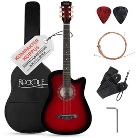 Rocktile WSD-5C-RDB Slim Line Westerngitarren Set Redburst