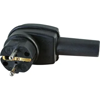 Kopp Schutzkontakt-Winkelstecker 178216009, Vollgummi, schwarz