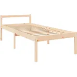vidaXL Seniorenbett, Bett Holzbett für Schlafzimmer, Bettgestell Bettrahmen mit Lattenrost Kopfteil, Massivholzbett Einzelbett Komfortbett, 90x190cm Kiefer