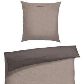 SCHIESSER Doubleface Renforcé silber/grau 135 x 200 cm + 80 x 80 cm
