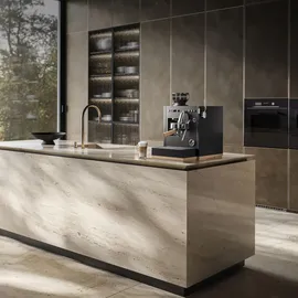 Loewe aura.pure grau mit Milchaufschäumer und Mahlwerk