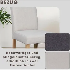 byLIVING Esszimmerstuhl 2er Set Elias/Webstoff Taupe/Gestell Massivholz schwarz/B 47, H 99,5, T 60 cm