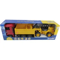 Bruder 02752 - MAN TGA Kipplastwagen mit Gelenkradlader FR130