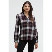 Soccx Damen, Karobluse mit kurzer Knopfleiste night plum, XXL