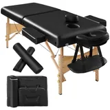 Tectake tectake® 2 Zonen Massageliege, inklusive Lagerungsrollen und Tragetasche, klappbar und höhenverstellbar, 220 x 83 x 65,5 - 87,5 cm