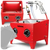 Katoma Sandstrahlkabine 90 L, Stabile Stahlkonstruktion mit Strahlpistole, max. 5 bar rot