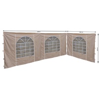QUICK STAR 2 Seitenteile mit PVC Fenster 300x193cm / 400x193cm für Pavillon Sahara 3x4m Seitenwand Sand