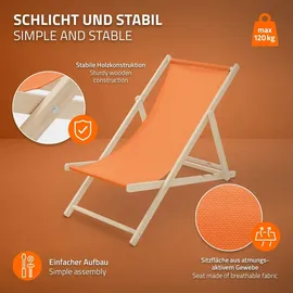ECD Germany Sonnenliege 117 x 52 x 83 cm Orange