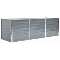 vidaXL Garten-Hochbeet verzinkter Stahl rechteckig 240 x 80 x 77 cm Grau 