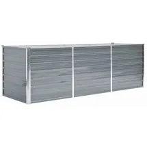 vidaXL Garten-Hochbeet verzinkter Stahl rechteckig 240 x 80 x 77 cm Grau 