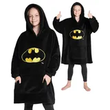 Batman Übergroße Hoodie Decke Kinder Flauschig Kuschelpullover Jungen Mädchen Oversize Kuscheldecke mit Ärmeln Einheitsgröße Hoodie Pullover - Einheitsgröße
