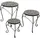 DEGAMO Beistelltisch SIENA 3-er Set, 21/27/32cm rund, Eisen + Mosaik grau