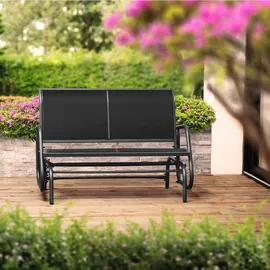 Tectake tectake® Schaukelbank, Greta 2-Sitzer sanfter Schaukelmechanismus, 121 x 72 x 86,5 cm