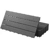 ECD Germany WPC Terrassenfliesen 60x30 cm 30er Spar Set Anthrazit 5m2