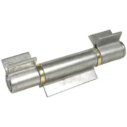Anschweißband offen 3-teilig V-Lappen; Stahl blank; Stift 20 mm mit Messinring