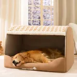 Labrador Beruhigende Höhle, Anti-Angst, orthopädisches Kissen, extra großes Hundebett, Haustierhaus mit Dach für kleine, mittelgroße und große Hunde, waschbar, Jumbo-Hundesofa-Zelt