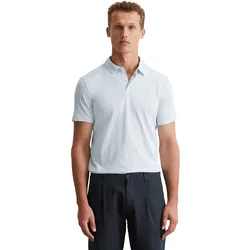 Poloshirt MARC O'POLO, Herren, Gr. M, blau (hellblau), Jersey, Obermaterial: 100% Baumwolle, casual, Kurzarm, Shirts, mit lebendiger, bewegter Oberfläche