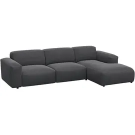 flexlux Eckcouch Polyester 2-Sitzer Grau