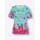 Classic Basics Kurzarmshirt CLASSIC BASICS "Kurzarm-Shirt", Damen, Gr. 52, grün (blaugrün, pink, bedruckt), 100% Baumwolle, gemustert, mehrfarbig, Rundhals, Shirts