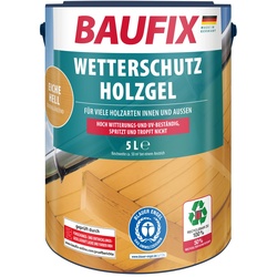 BAUFIX Wetterschutz-Holzgel eiche hell seidenglänzend, 5 Liter, Holzlasur