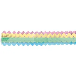 2 Mini Girlanden aus Papier Pastell Regenbogen Farben