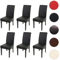 MCW 6er-Set Esszimmerstuhl Cesena ~ Kunstleder matt, schwarz, dunkle