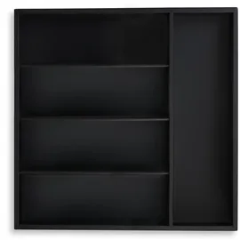 Relaxdays Besteckkasten, Besteckkasten, schwarz