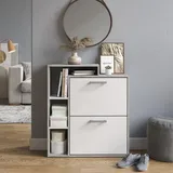 Vicco Orlando 24,5 x 90 x 80 cm 6 Fächer, 2 Schubladen grau/weiß matt