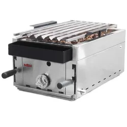 MBH - MAQUINARIA BAR HOSTELERIA MBH - Professioneller Gas Lavasteingrill 35 cm für die Gastronomie. Industrielle Grill Edelstahl-Grill für Bar, Restaurant.