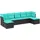 vidaXL Gartenlounge-Set 7-tlg. schwarz/blau