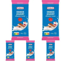 frankonia CHOCOLAT Erdbeer-Joghurt gefüllte Vollmilchschokolade, Erdbeere, 100 g (Packung mit 5)