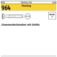Industrial Quality Supplies ISO 2010 LinsenSenkkopfschraube M3x6 Messing blank