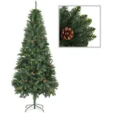 vidaXL Künstlicher Weihnachtsbaum mit Kiefernzapfen Grün 210 cm