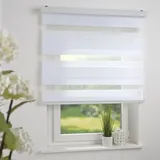 LIEDECO Duo-Rollo Doppelrollo mit Kassette 60 x 160 cm Streifen/weiß