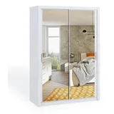 Ravio Schiebetürenschrank, Weiß, Holzwerkstoff, 5 Fächer, 150x215x62 cm, Schlafzimmer, Kleiderschränke, Schwebetürenschränke