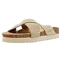 ESPRIT Damen Fashionable Footbed Slipper, Light Beige, 42 EU - 42 EU