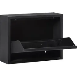 Metallschuhschrank 1 Tür von Naturn Living | Moderner und kompakter Schuhschrank | Stilvolle Schuhaufbewahrung | Schuhregal | Mattschwarz
